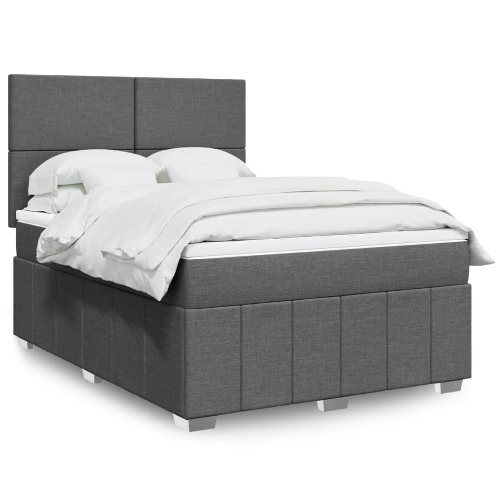 JUNG Vida Boxspringbett mit Matratze Dunkelgrau 160x200 cm Stoff