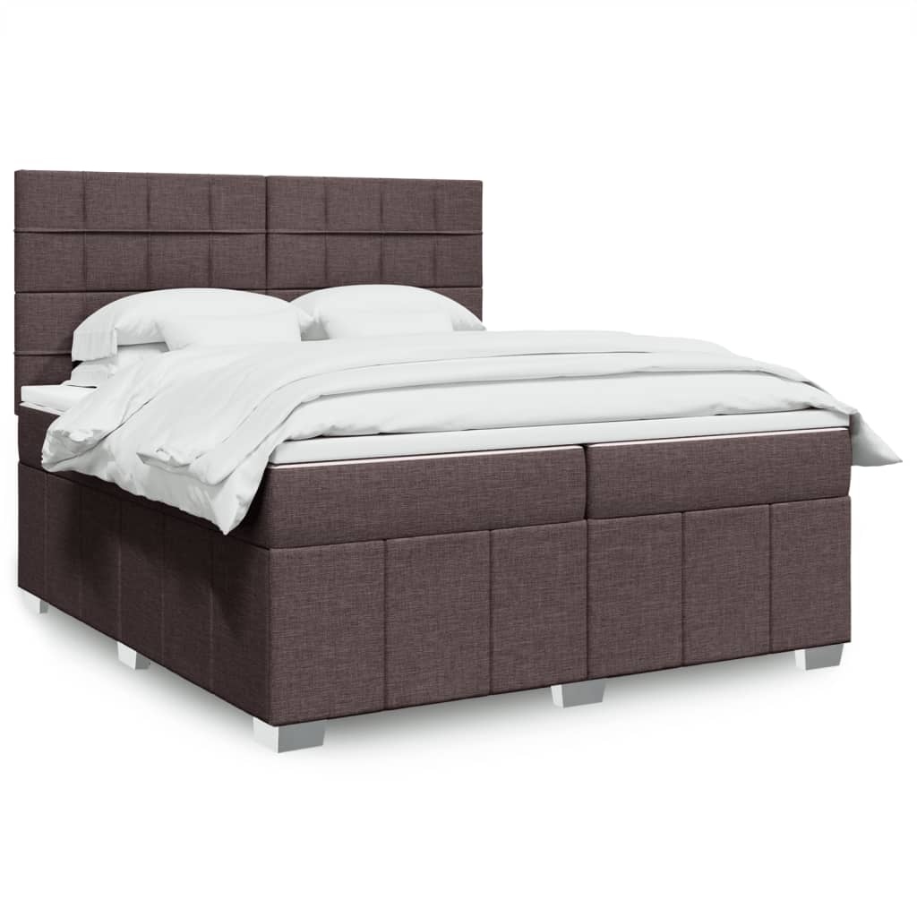JUNG Vida Boxspringbett mit Matratze Dunkelbraun 200x200 cm Stoff