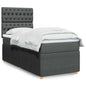 JUNG Vida Boxspringbett mit Matratze Dunkelgrau 80x200 cm Stoff