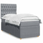 JUNG Vida Boxspringbett mit Matratze Hellgrau 90x190 cm Stoff