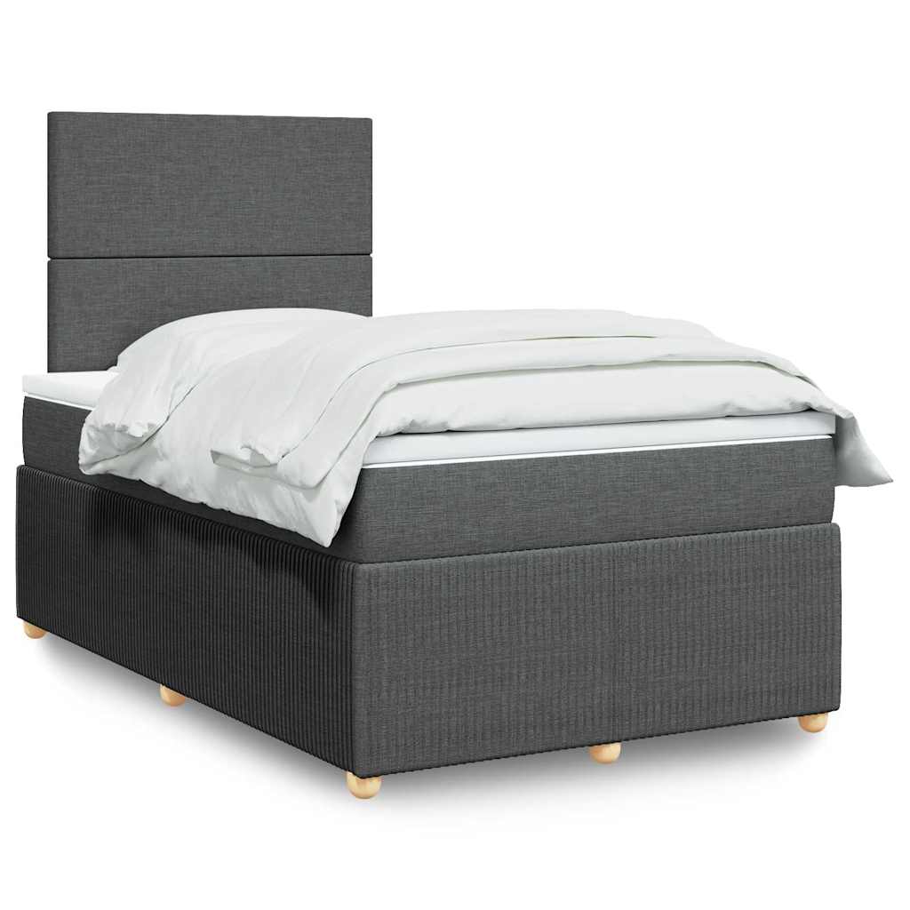 JUNG Vida Boxspringbett mit Matratze Dunkelgrau 120x190 cm Stoff