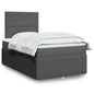 JUNG Vida Boxspringbett mit Matratze Dunkelgrau 120x190 cm Stoff