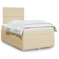 JUNG Vida Boxspringbett mit Matratze Creme 120x190 cm Stoff