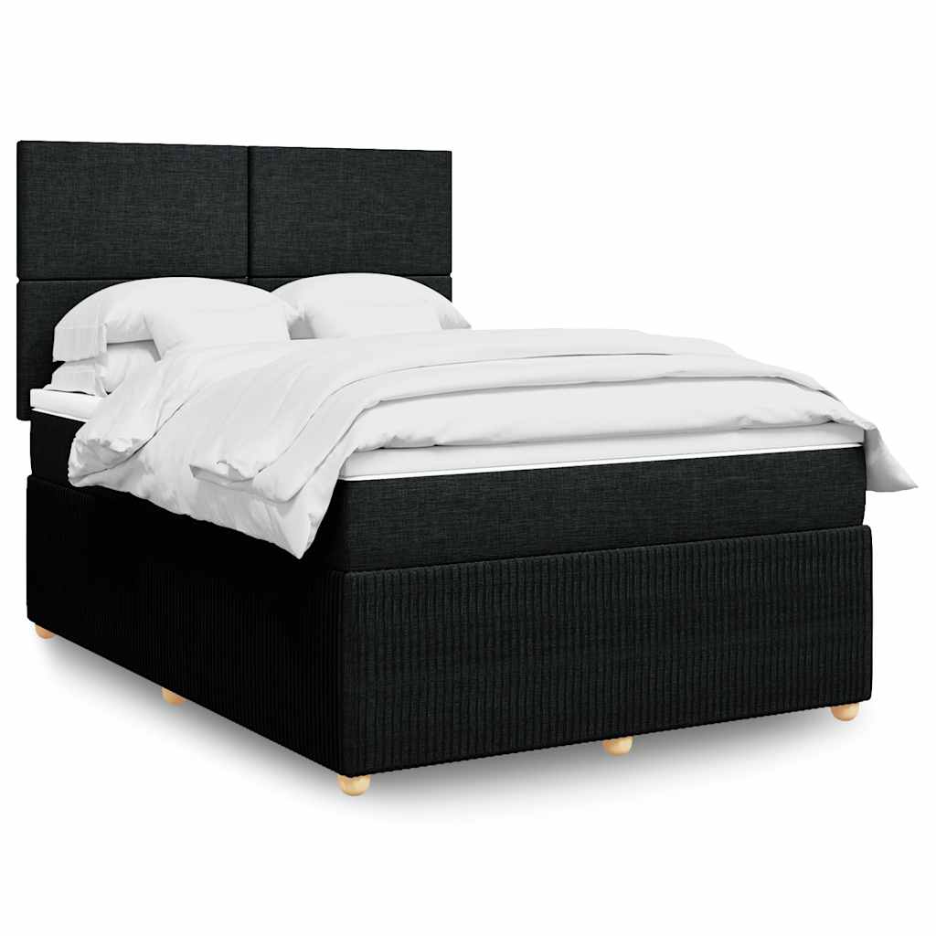 JUNG Vida Boxspringbett mit Matratze Schwarz 140x190 cm Stoff