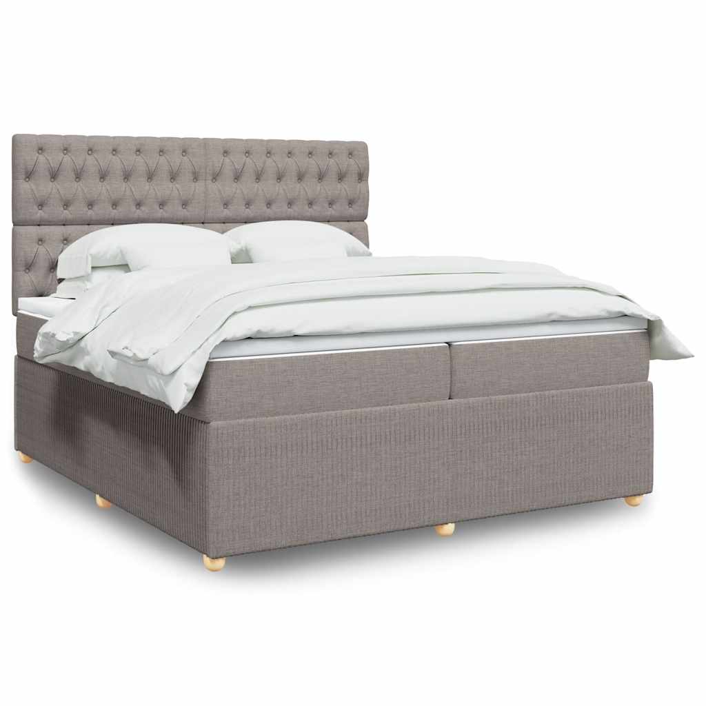 JUNG Vida Boxspringbett mit Matratze Taupe 200x200 cm Stoff