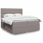 JUNG Vida Boxspringbett mit Matratze Taupe 200x200 cm Stoff