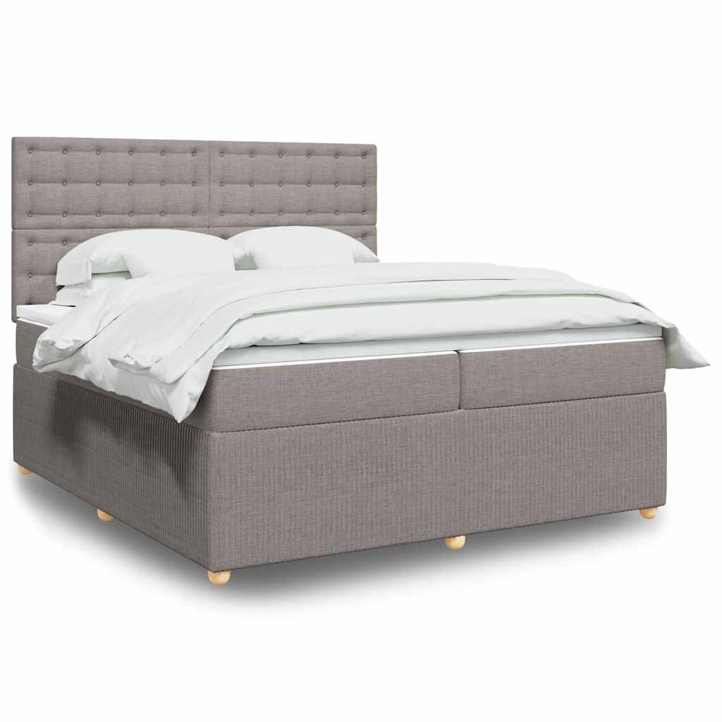 JUNG Vida Boxspringbett mit Matratze Taupe 200x200 cm Stoff