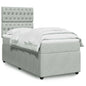 JUNG Vida Boxspringbett mit Matratze Hellgrau 80x200 cm Samt