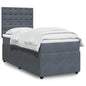JUNG Vida Boxspringbett mit Matratze Dunkelgrau 100x200 cm Samt