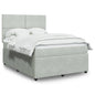 JUNG Vida Boxspringbett mit Matratze Hellgrau 140x190 cm Samt