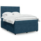 JUNG Vida Boxspringbett mit Matratze Dunkelblau 140x190 cm Samt