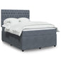 JUNG Vida Boxspringbett mit Matratze Dunkelgrau 140x200 cm Samt