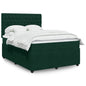 JUNG Vida Boxspringbett mit Matratze Dunkelgrün 140x200 cm Samt
