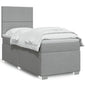 JUNG Vida Boxspringbett mit Matratze Hellgrau 90x190 cm Stoff