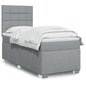 JUNG Vida Boxspringbett mit Matratze Hellgrau 90x190 cm Stoff