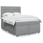 JUNG Vida Boxspringbett mit Matratze Hellgrau 140x190 cm Stoff
