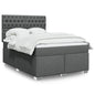 JUNG Vida Boxspringbett mit Matratze Dunkelgrau 160x200 cm Stoff