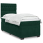 JUNG Vida Boxspringbett mit Matratze Dunkelgrün 80x200 cm Samt