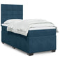 JUNG Vida Boxspringbett mit Matratze Blau 100x200 cm Samt