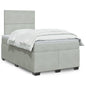 JUNG Vida Boxspringbett mit Matratze Hellgrau 120x200 cm Samt