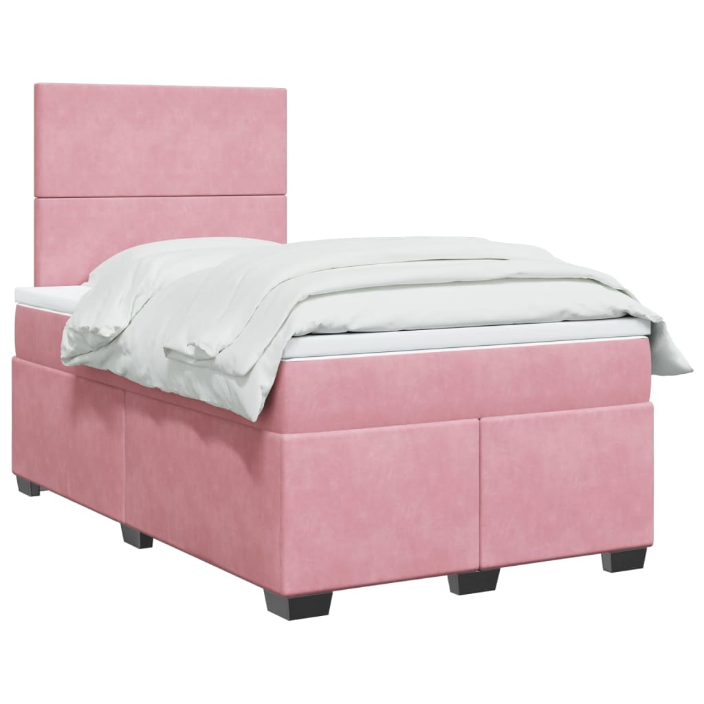 JUNG Vida Boxspringbett mit Matratze Rosa 120x200 cm Samt