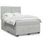 JUNG Vida Boxspringbett mit Matratze Hellgrau 140x190 cm Samt