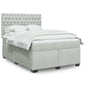 JUNG Vida Boxspringbett mit Matratze Hellgrau 140x190 cm Samt