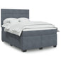 JUNG Vida Boxspringbett mit Matratze Dunkelgrau 140x200 cm Samt