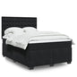 JUNG Vida Boxspringbett mit Matratze Schwarz 140x200 cm Samt