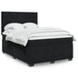 JUNG Vida Boxspringbett mit Matratze Schwarz 160x200 cm Samt