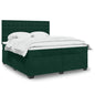 JUNG Vida Boxspringbett mit Matratze Dunkelgrün 180x200 cm Samt