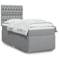 JUNG Vida Boxspringbett mit Matratze Hellgrau 80x200 cm Stoff