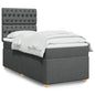 JUNG Vida Boxspringbett mit Matratze Dunkelgrau 80x200 cm Stoff