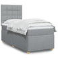 JUNG Vida Boxspringbett mit Matratze Hellgrau 100x200 cm Stoff