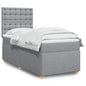 JUNG Vida Boxspringbett mit Matratze Hellgrau 100x200 cm Stoff