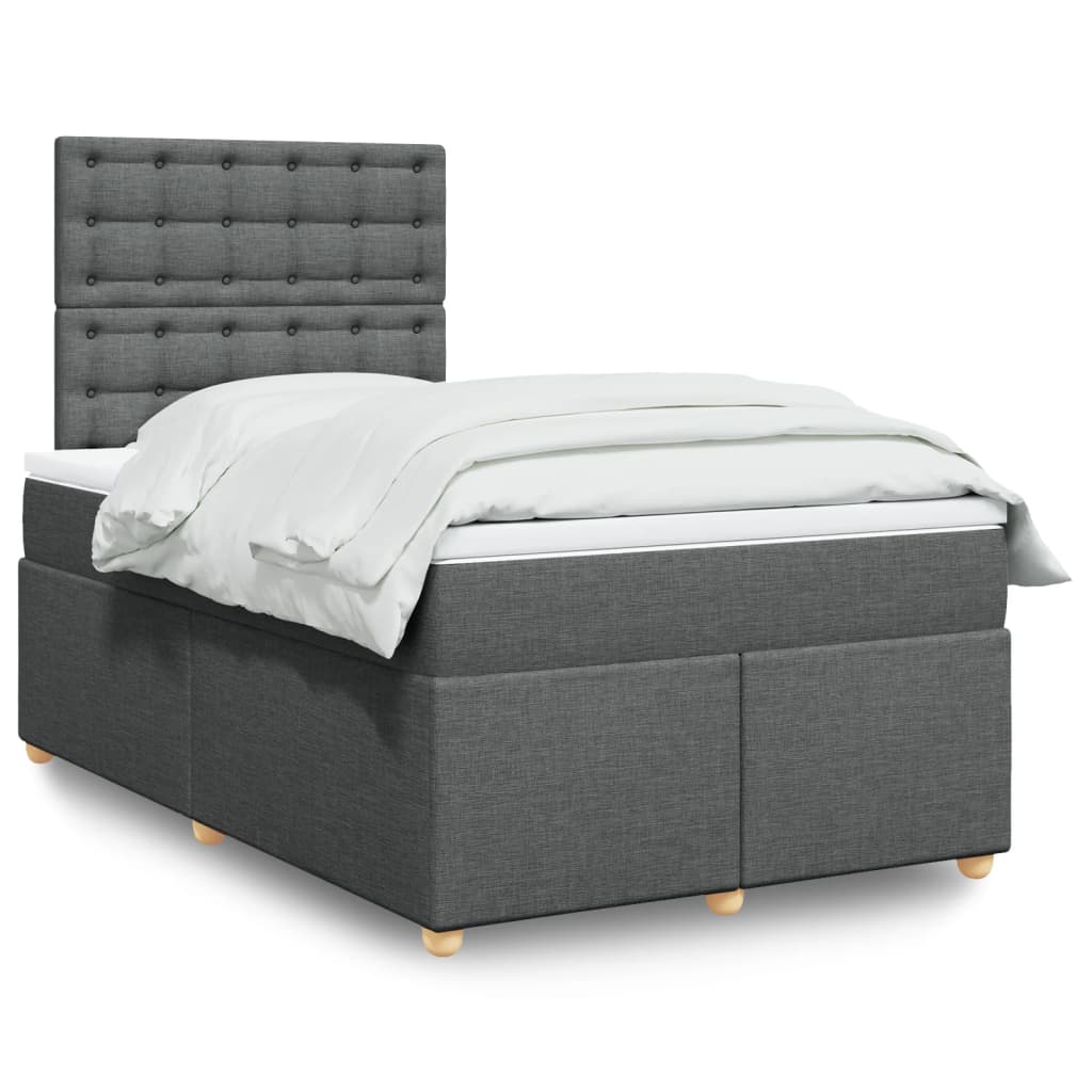 JUNG Vida Boxspringbett mit Matratze Dunkelgrau 120x200 cm Stoff