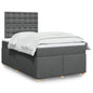 JUNG Vida Boxspringbett mit Matratze Dunkelgrau 120x200 cm Stoff