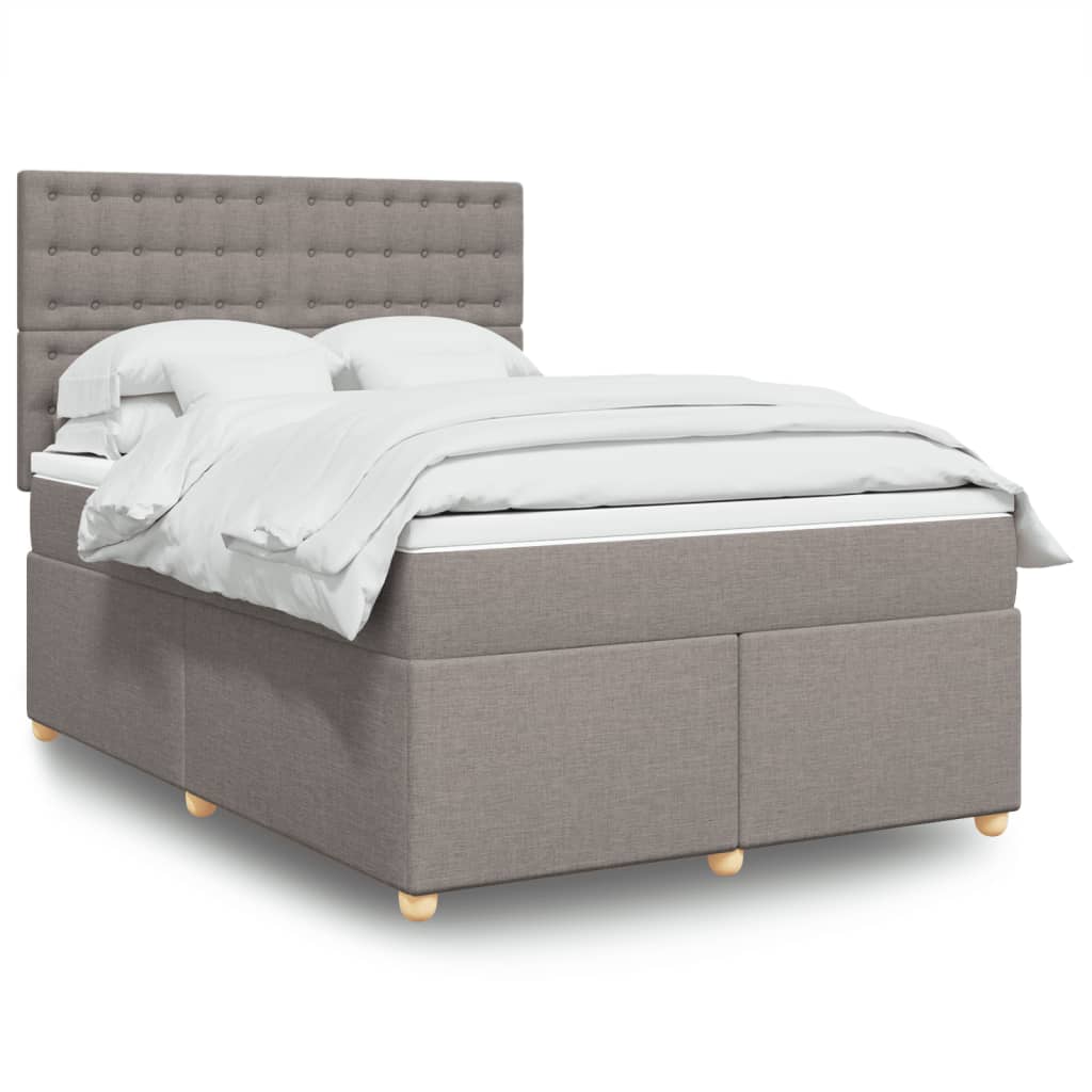 JUNG Vida Boxspringbett mit Matratze Taupe 140x190 cm Stoff