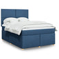 JUNG Vida Boxspringbett mit Matratze Blau 140x200 cm Stoff