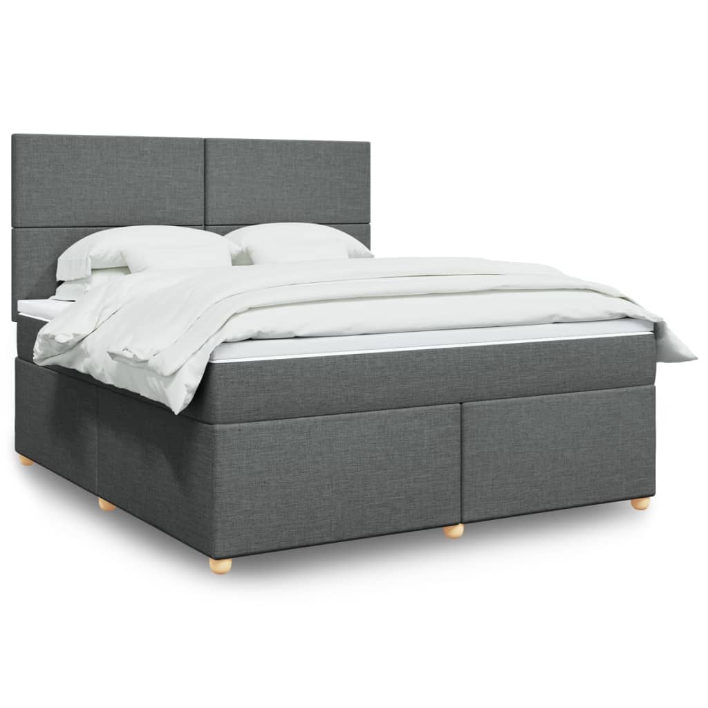JUNG Vida Boxspringbett mit Matratze Dunkelgrau 180x200 cm Stoff