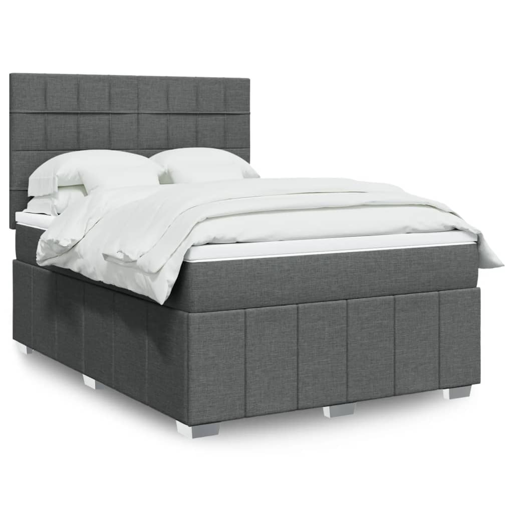 JUNG Vida Boxspringbett mit Matratze Dunkelgrau 140x200 cm Stoff