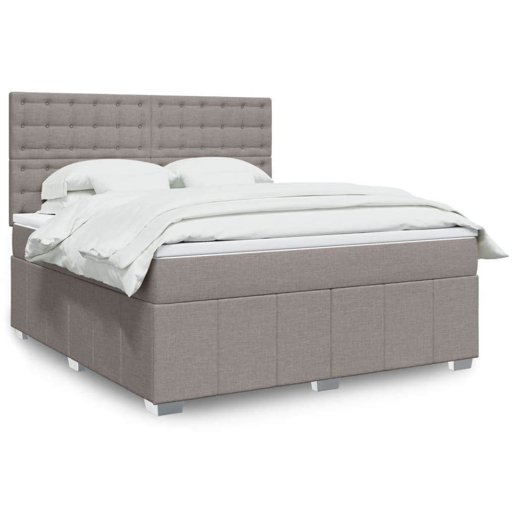 JUNG Vida Boxspringbett mit Matratze Taupe 180x200 cm Stoff