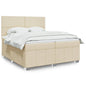 JUNG Vida Boxspringbett mit Matratze Creme 200x200 cm Stoff