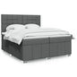 JUNG Vida Boxspringbett mit Matratze Dunkelgrau 200x200 cm Stoff