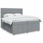 JUNG Vida Boxspringbett mit Matratze Hellgrau 200x200 cm Stoff