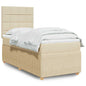 JUNG Vida Boxspringbett mit Matratze Creme 80x200 cm Stoff