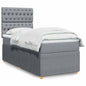 JUNG Vida Boxspringbett mit Matratze Hellgrau 80x200 cm Stoff