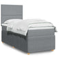 JUNG Vida Boxspringbett mit Matratze Hellgrau 90x190 cm Stoff