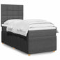 JUNG Vida Boxspringbett mit Matratze Dunkelgrau 90x190 cm Stoff