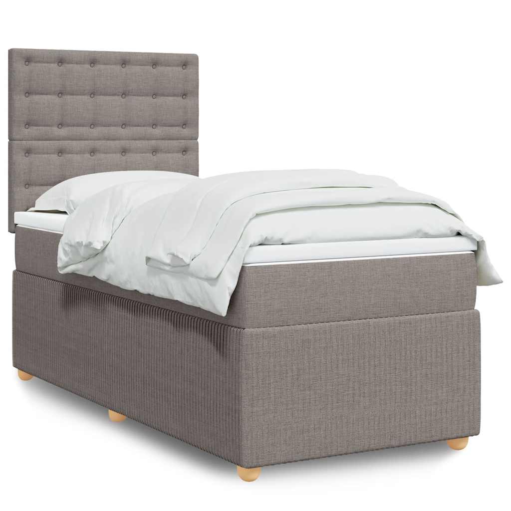 JUNG Vida Boxspringbett mit Matratze Taupe 90x190 cm Stoff